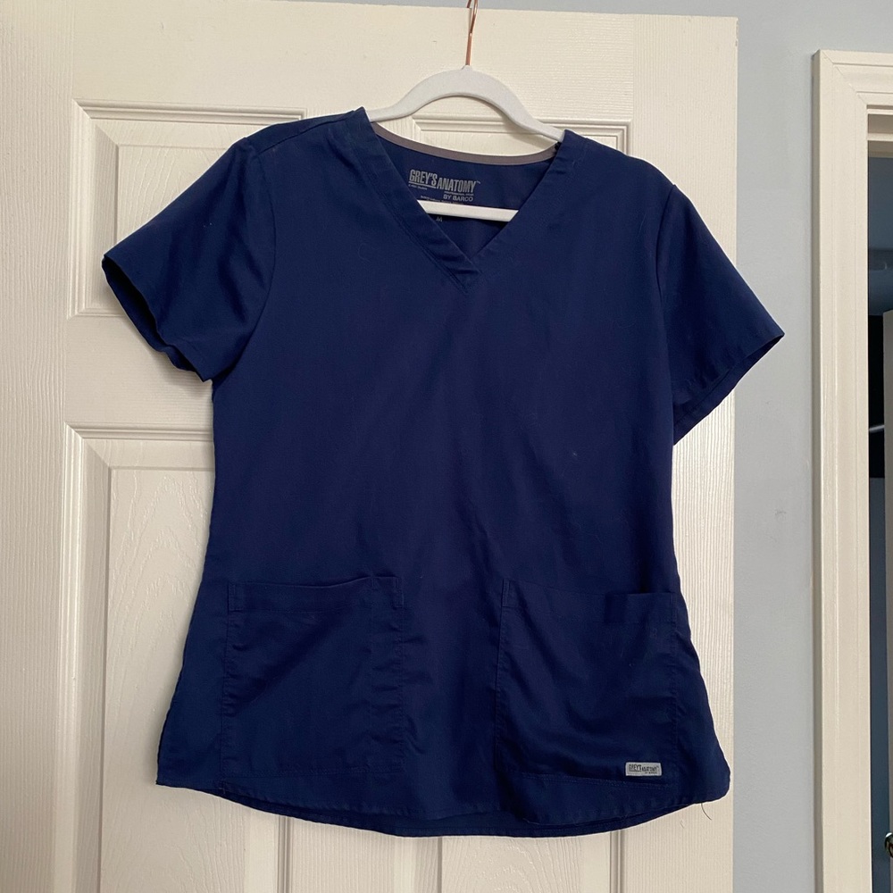 Grey’s Anatomy Scrub Top Navy - Picture 2 of 2